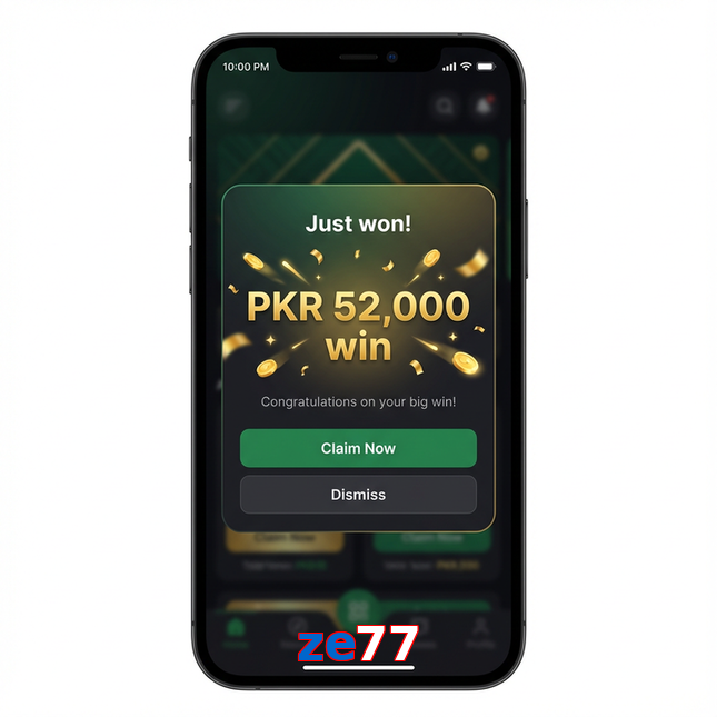 Main screen of Ze77 win page for PK players